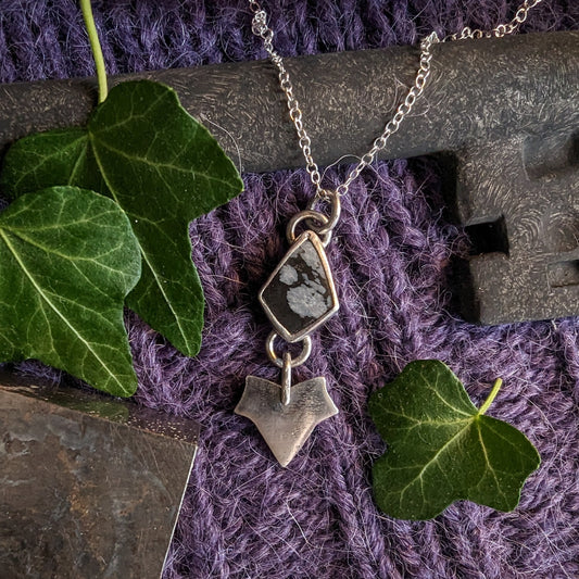 Spirit of Ivy . Snowflake Obsidian Saturn Talisman